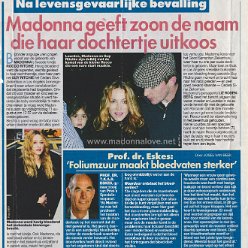 2000 - August - Prive - Holland - Madonna geeft zoon de naam die haar dochtertje uitkoos