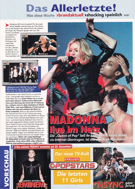2000 - December - Yam - Germany - Madonna live im netz