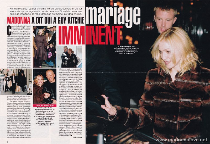 2000 - November - Gala - France - Madonna a dit oui a Guy Ritchie mariage imminent