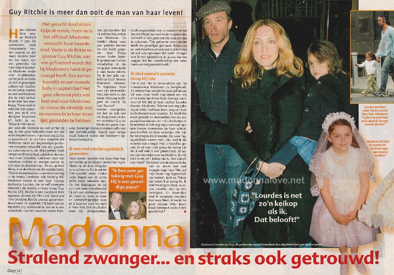 2000 - Unknown month - Story - Belgium - Madonna stralend zwanger... en straks ook getrouwd!