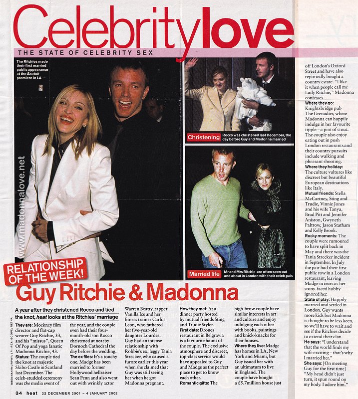 2001 - December - Heat - UK - Relationship of the week! Guy Ritchie & Madonna