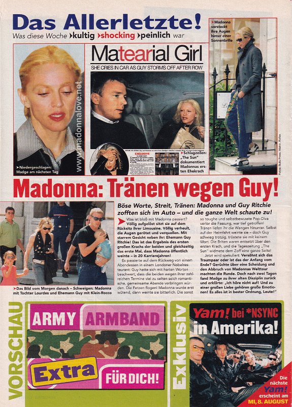 2001 - July - Yam - Germany - Madonna tranen wegen Guy