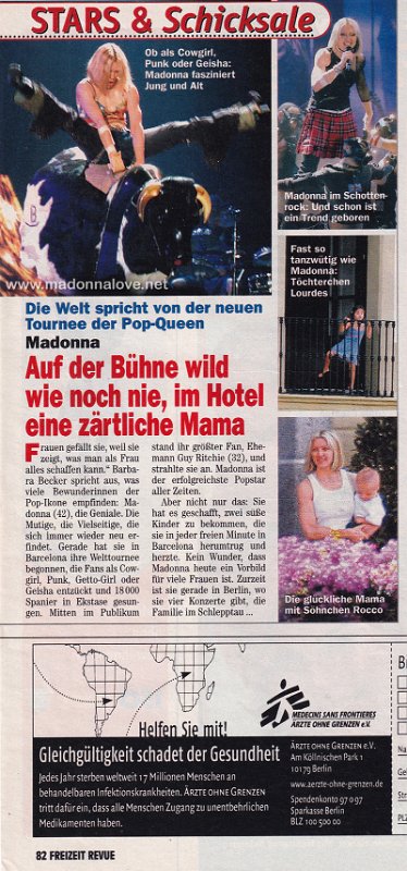 2001 - June - Freizeit revue - Germany - Auf der Buhne wild wie nie im hotel eine zartliche mama