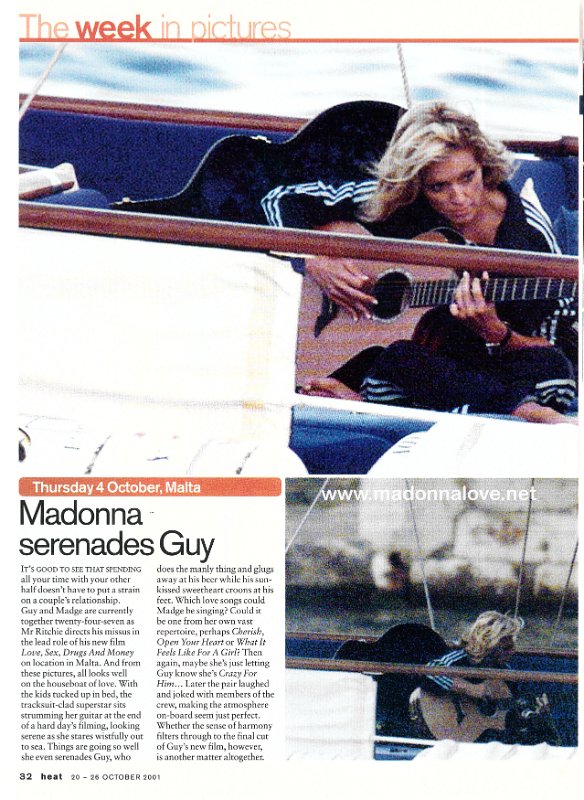2001 - October - Heat - UK - Madonna serenades Guy