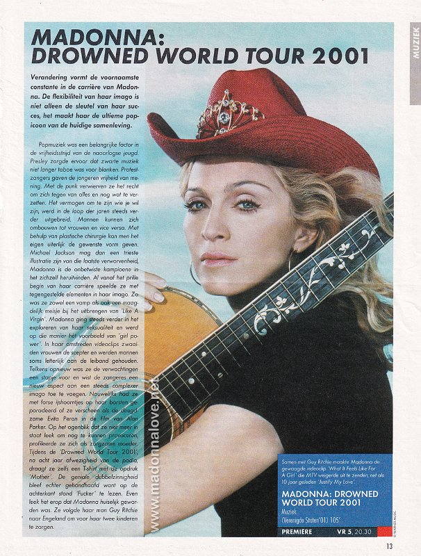 2001 - Unknown month - Premiere - Holland - Madonna Drowned world tour 2001
