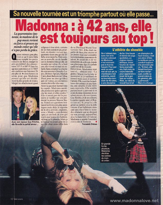 2001 - Unknown month - Tele-Loisirs - France - Madonna - a 42 ans, elle est toujours au top