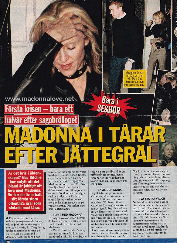 2001 - Unknown month - Unknown magazine - Sweden - Madonna I tarar efter jattegral