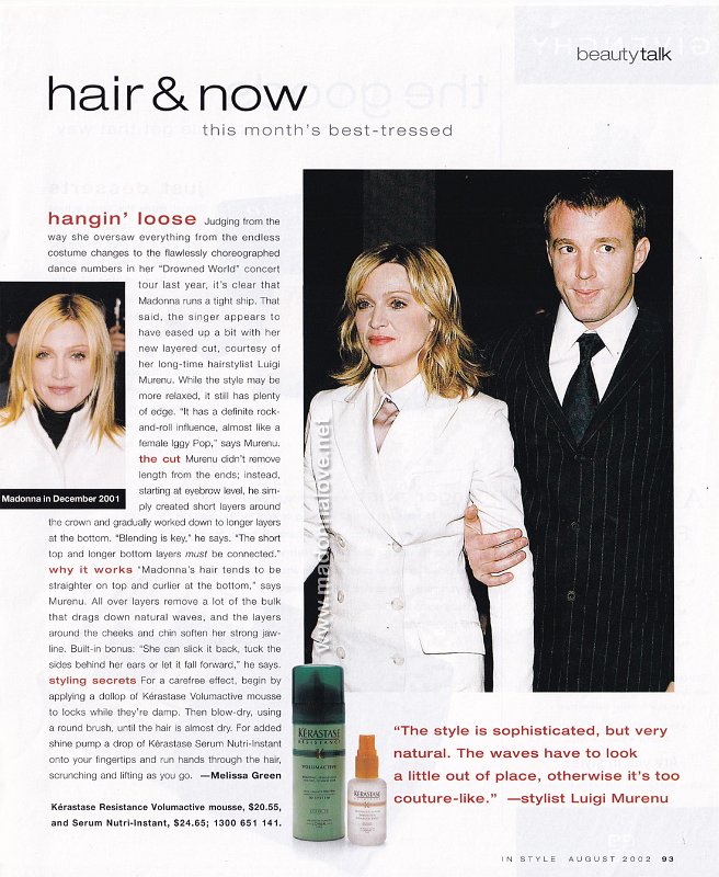 2002 - August - Instyle - USA - Hair & now - hangin' loose