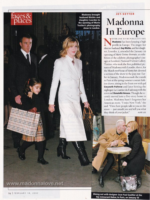 2002 - February - US Weekly - USA - Madonna in Europe