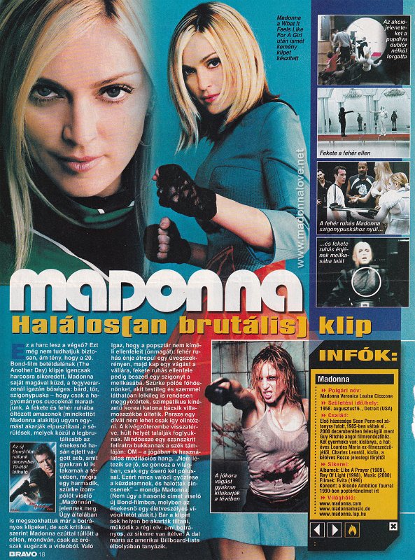 2002 - Unknown month - Bravo - Hungary - Madonna Halalos(an brutalis klip
