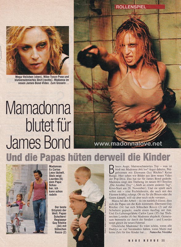 2002 - Unknown month - Neue revue - Germany - Mamadonna blutet fur james bond
