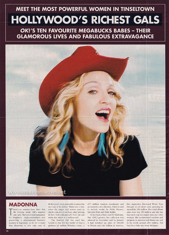 2002 - Unknown month - OK! - UK - Hollywood's richest gals - Madonna
