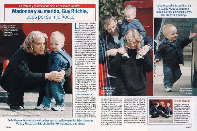 2002 - Unknown month - Semana - Spain - Madonna y su marido, Guy Ritchie, losos por su hijo rocco