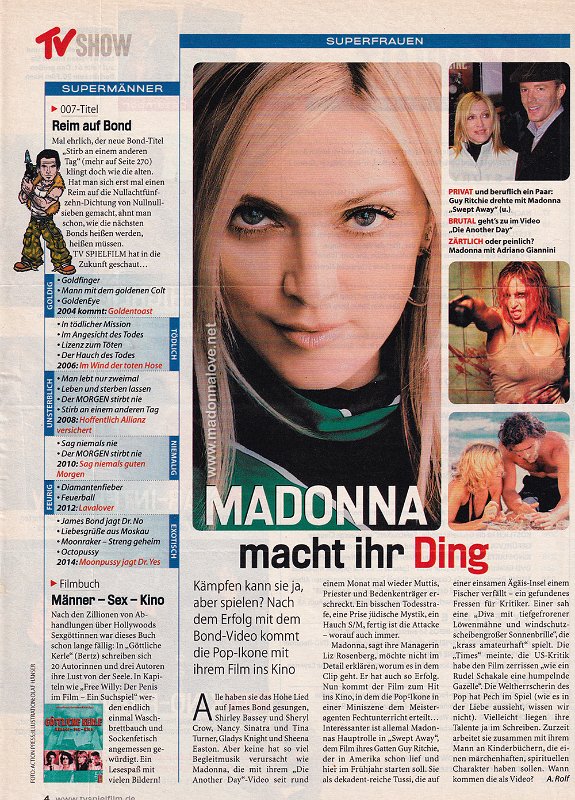 2002 - Unknown month - TVSpielfilm - Germany - Madonna macht ihr ding