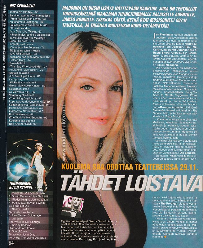 2002 - Unknown month - Unknown magazine - Finland - Kuolema saa odottaa teattereissa 29.11 - Tahdet loistava
