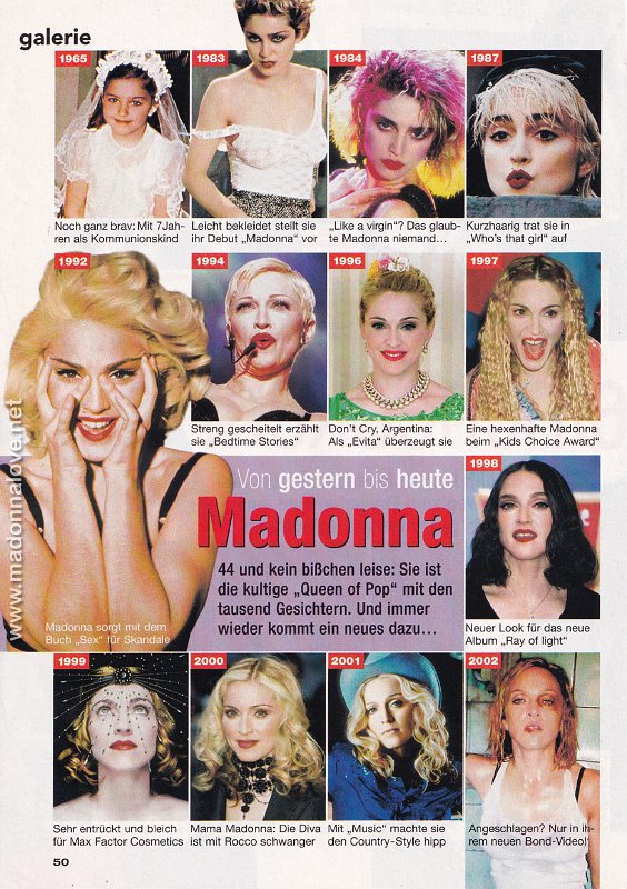 2002 - Unknown month - Unknown magazine - Germany - Von gestern bis heute Madonna