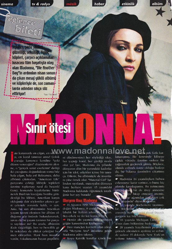 2003 - Unknown month - HeyGirl - Turkey - Sinir otesi Madonna