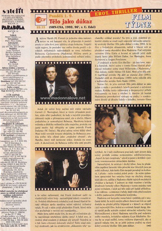 2003 - Unknown month - Satelit - Czech Republic - Telo jako dukaz - film tydne