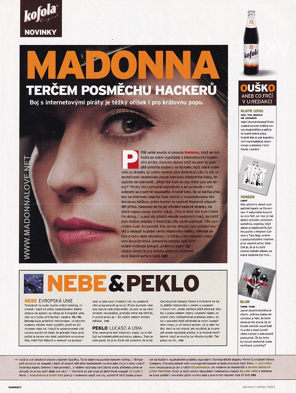 2003 - Unknown month - Ultramix - Czech Republic - Madonna tercem posmechu hackeru