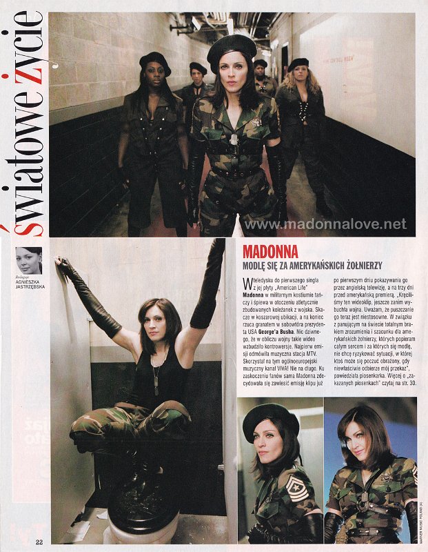 2003 - Unknown month - Unknown magazine - Poland - Madonna modle sie za amerykanskich zolnierzy