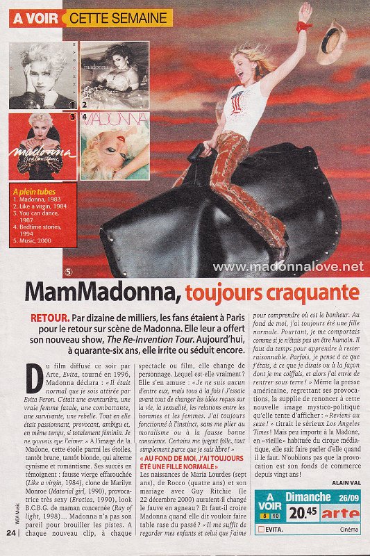 2004 - September - Unknown magazine - France - MamMadonna toujours craquante