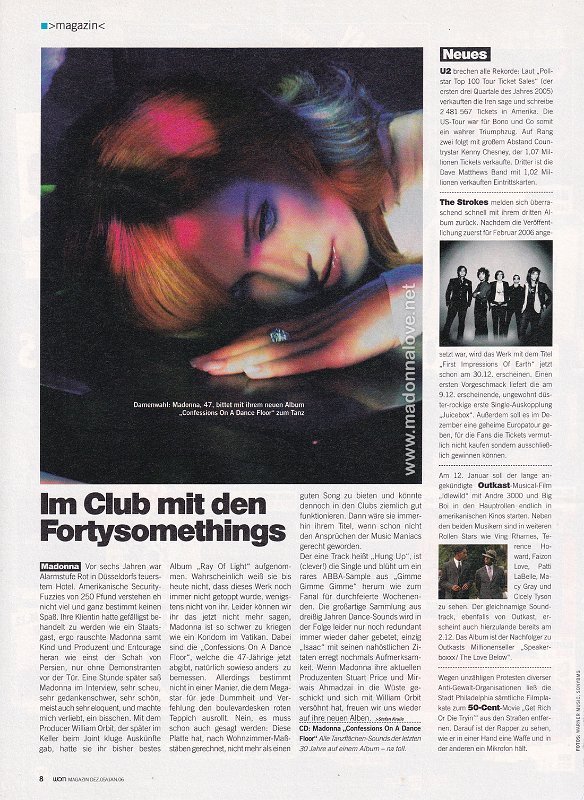 2005 - December - Wom magazine - Germany - Im club mit den fortysomethings
