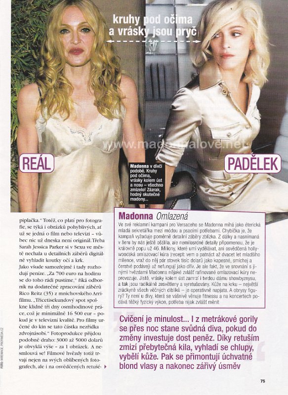 2005 - Unknown month - Unknown magazine - Czech Republic - Madonna omlazena