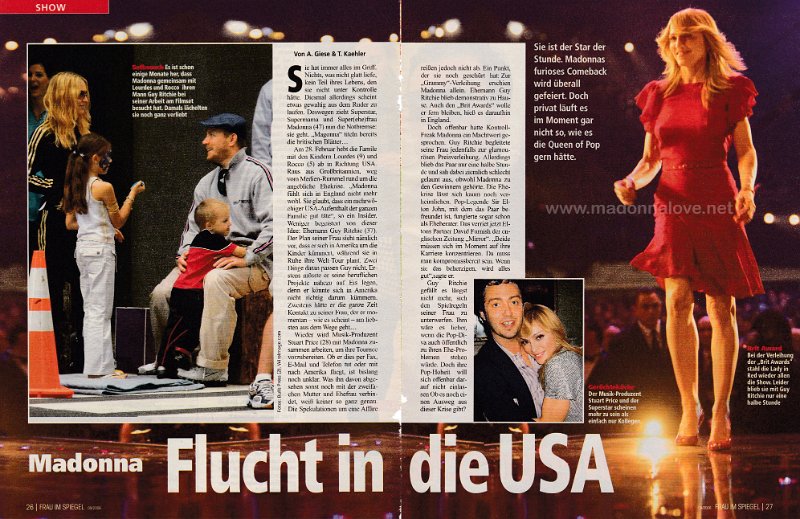 2006 - February-March - Frau im spiegel - Germany - Madonna flucht in die USA