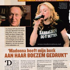 2006 - May - Unknown magazine - Holland - Madonna heeft mijn boek aan haar boezem gedrukt