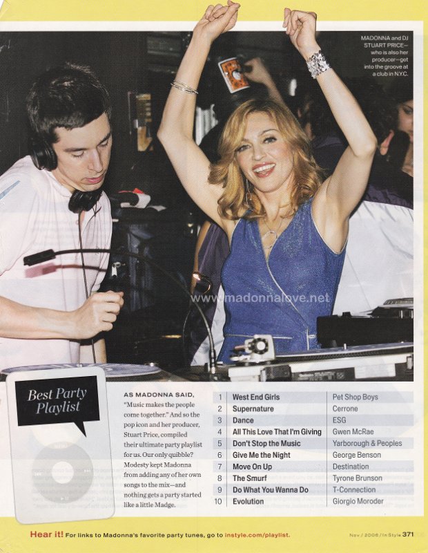 2006 - November - Instyle - USA - Best party playlist