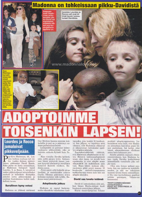 2006 - Unknown month - Seiska - Finland - Adoptoimme toisenkin lapsen!