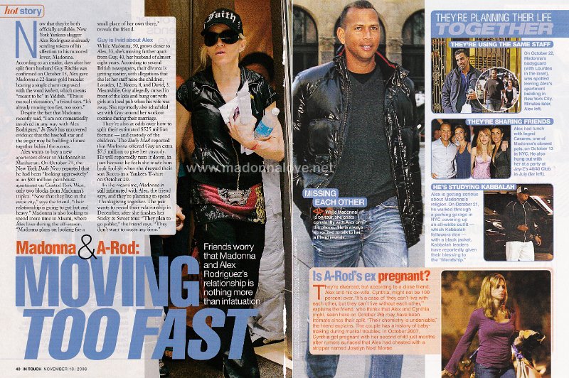 2008 - November - Intouch - USA - Madonna & A-Rod - Moving too fast