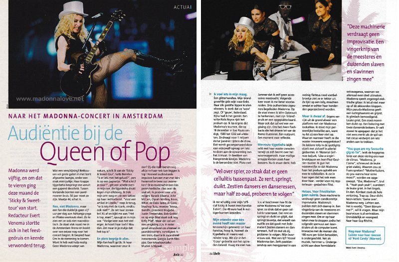 2008 - September - Libelle - Holland - Audientie bij de queen of pop