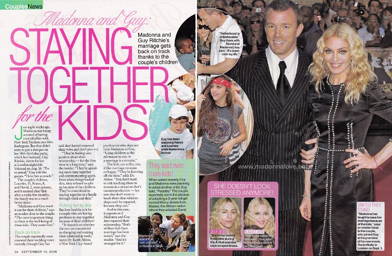 2008 - September - Life & Style - USA - Madonna and Guy - Staying together for the kids
