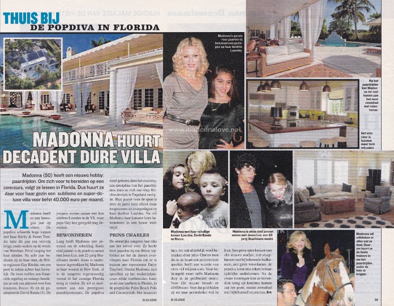 2009 - March - Humo - Belgium - Madonna huurt decadent dure villa