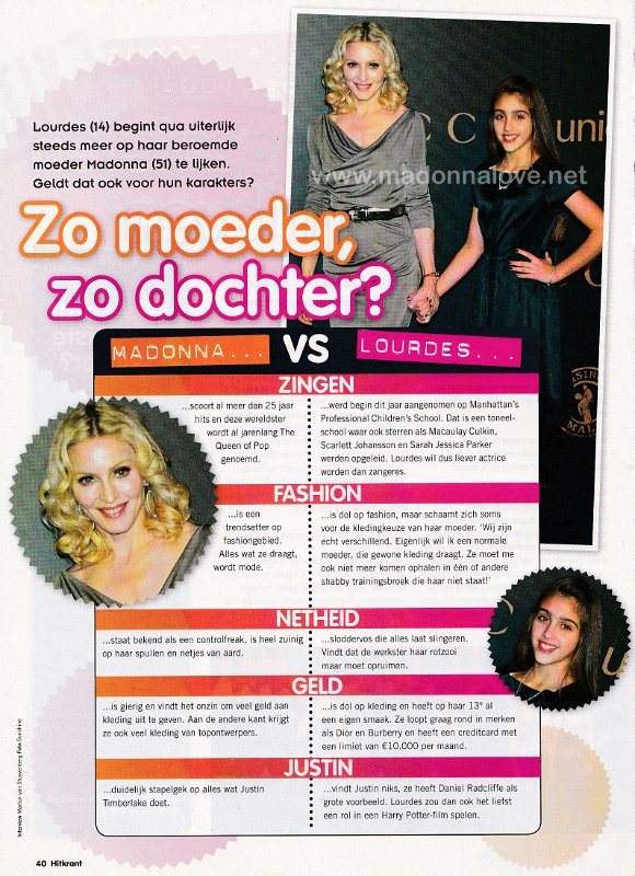 2009 - October - Hitkrant - Holland - Zo moeder zo dochter