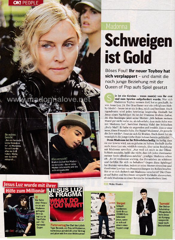 2010 - November - OK! - Germany - Schweigen ist gold
