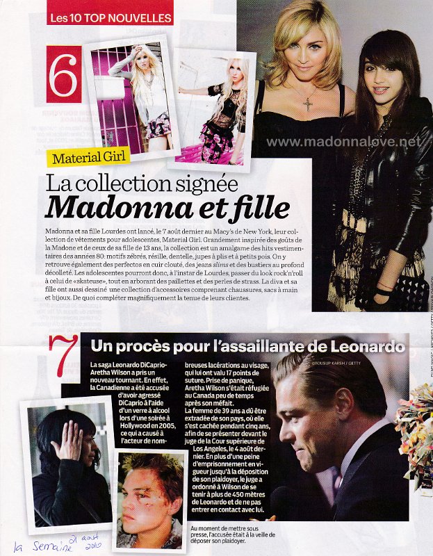 2010 - October - La semaine - France - La collection signee Madonna et fille