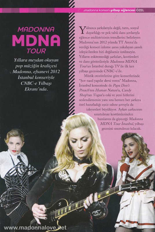 2012 - Unknown month - CNBC-E - Turkey - Madonna MDNA tour