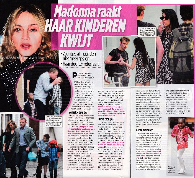 2013 - Unknown month - Klik! - Belgium - Madonna raakt haar kinderen kwijt