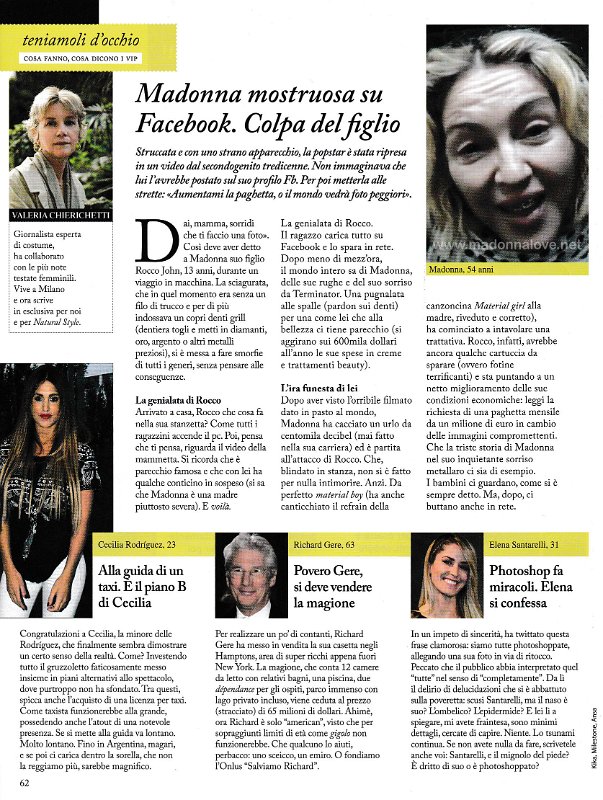 2013 - Unknown month - Unknown magazine - Italy - Madonna mostruosa su Facebook