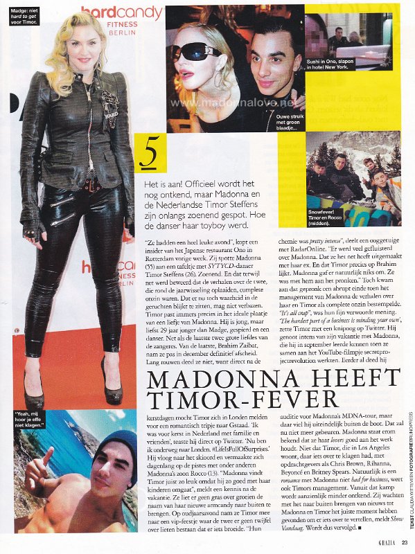 2014 - January - Grazia - Madonna heeft Timor-fever