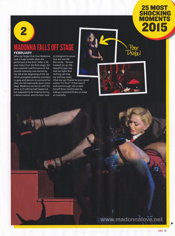 2015 - December - Ahlan - Dubai - Madonna falls off stage