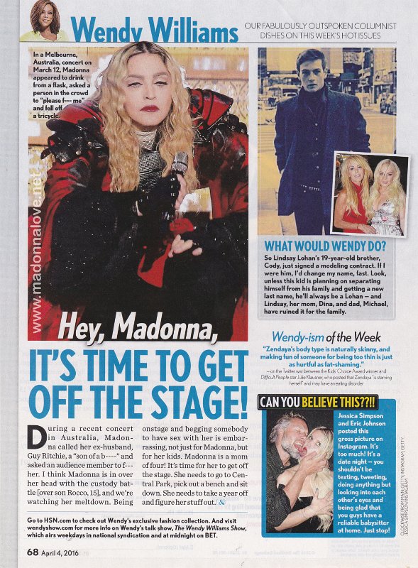 2016 - April - Life & Style - USA - Hey Madonna it's time to get off the stage!