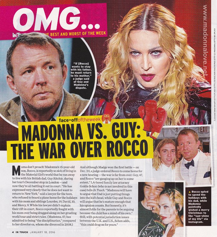 2016 - January - Intouch - USA - Madonna vs. Guy the war over Rocco