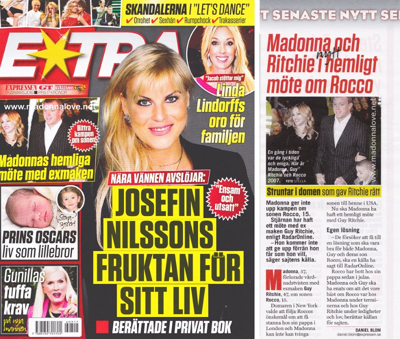 2016 - March - Extra - Sweden - Madonna och Ritchie i hemligt mote om Rocco