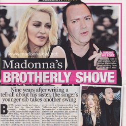 2017 - August - National Enquirer - UK - Madonna's brotherly shove