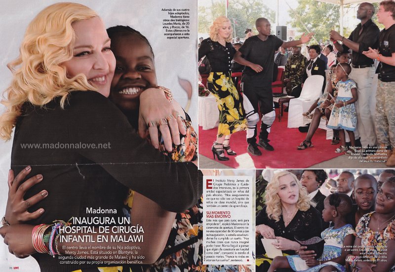 2017 - July - LOVE - Spain - Madonna inaugura un hospital de cirugia infantil en malawi