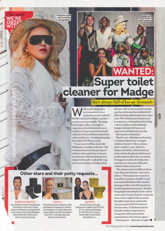 2017 - September - Heatworld - UK - Wanted super toilet cleaner for Madge