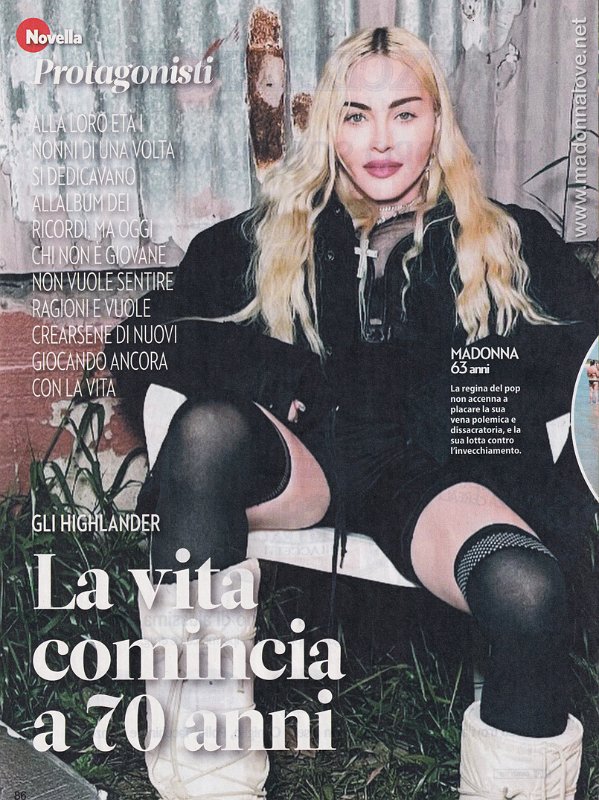 2022 - Unknown month - Unknown magazine - Italy - La vita comincia a 70 anni (Madonna 63 anni)